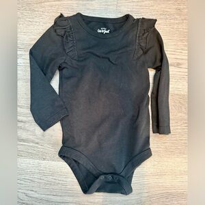 Cat & Jack Black Ruffle Sleeve Bodysuit